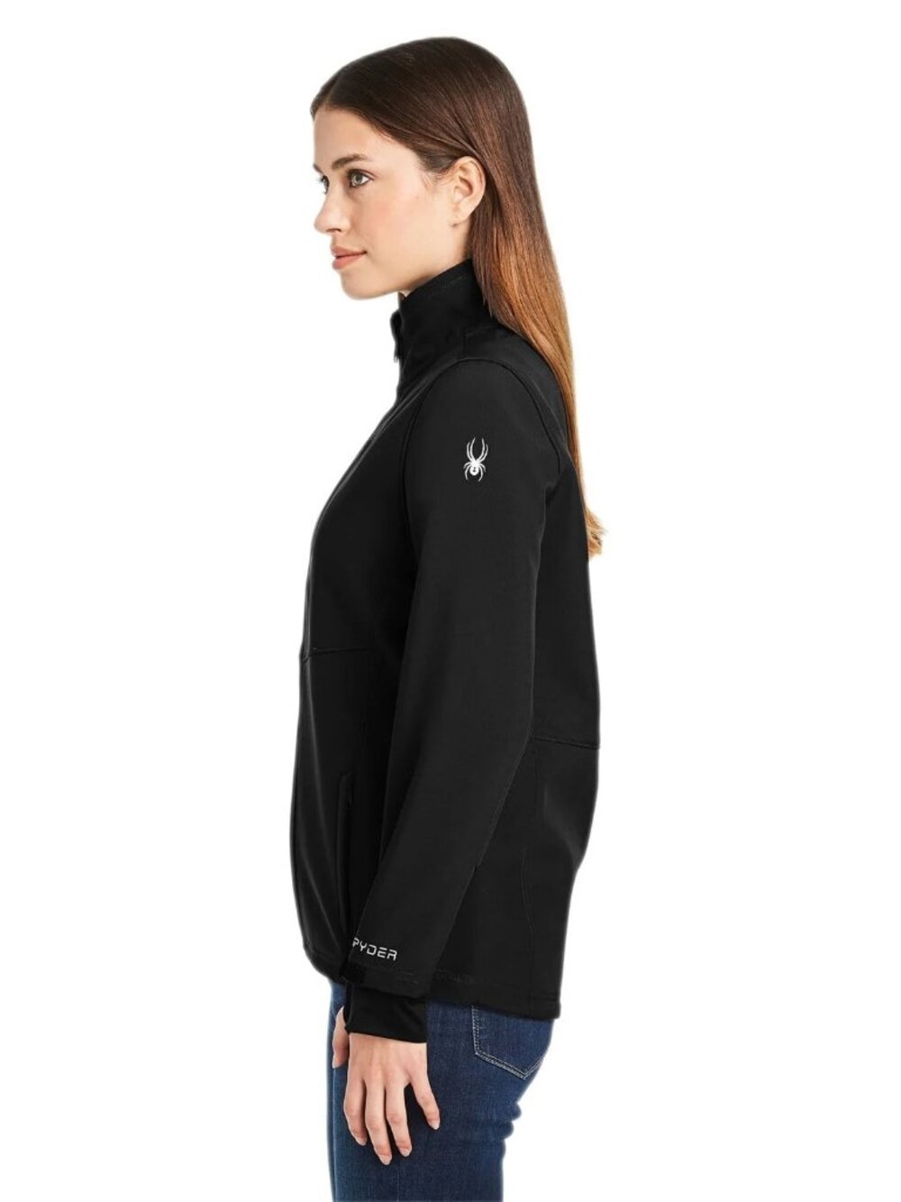 Spyder Logo Embroidered Full-Zip Sweater Jacket Women's Size L Black